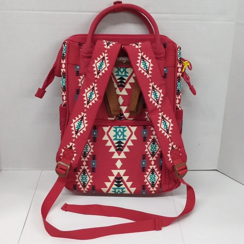 Wrangler Aztec Southwestern Print Zip Up Diaper Bag Backpack Travel Bag